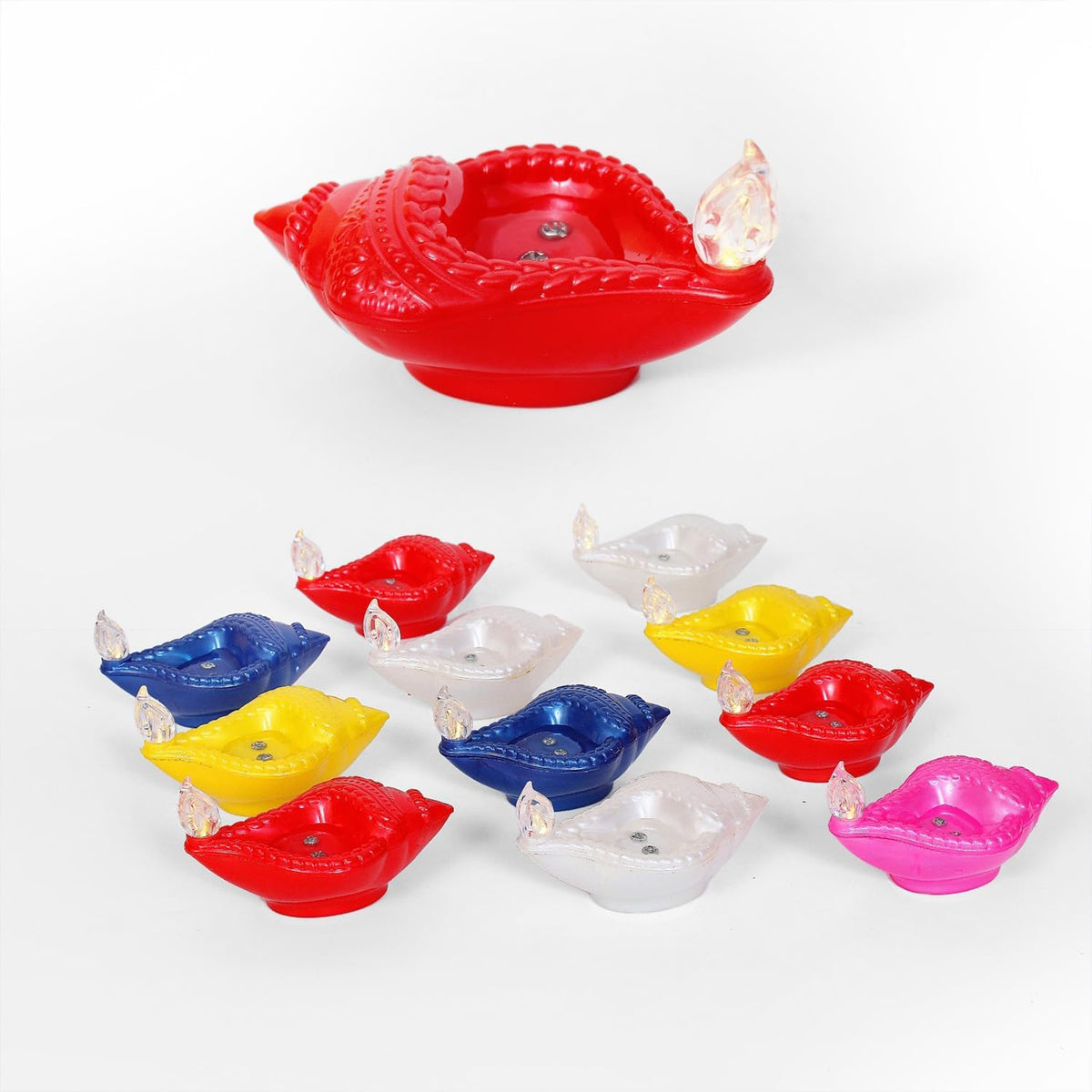 Flameless & Smokeless LED Diya (Pack Of 12)