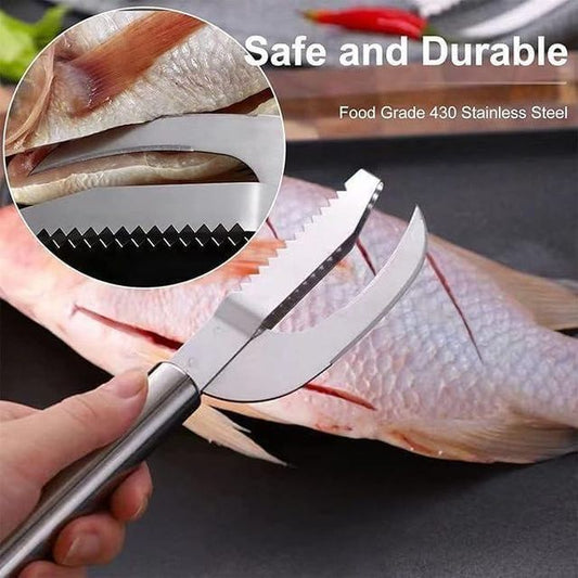 3-in-1 Stainless Steel Fish Scaler Remover Knife